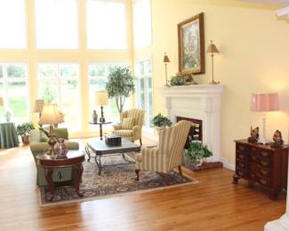 The living room is beautifully appointed.  