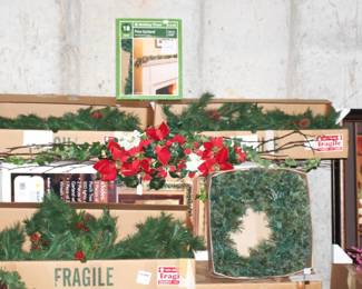 Christmas garland and wreaths.