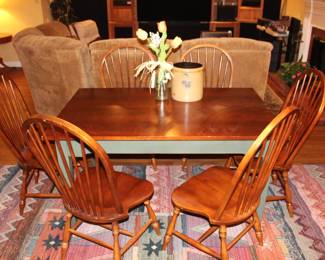 BUY IT NOW!  $275.00. Bassett table with six chairs.  35" W x 56" L x 30" H. 