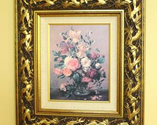 Gold framed painting.