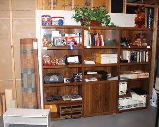 Bookcases, items from Honduras, books, magazines, electronics and more.