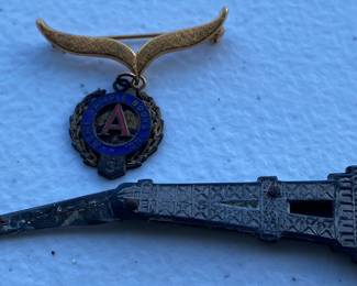 Eiffel Tower Souvenir Knife/ Acme Sample Service Pin