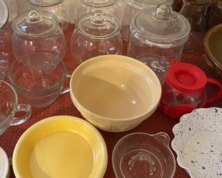 Kitchen Bowls and Glass Canisters