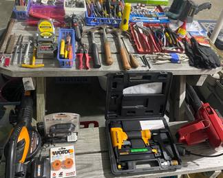 Assorted Tools, Picnic Table