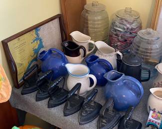 Assorted Pitchers and Sad Irons