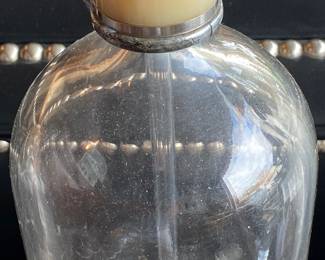 Nice Old Etched Glass Water Bottle with Dispenser