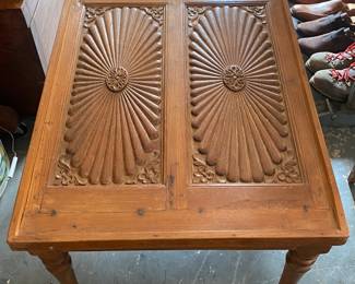 Carved Ornate Paneled Table (Pegged)
