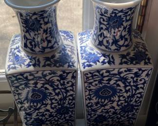 Blue and White Oriental Vases