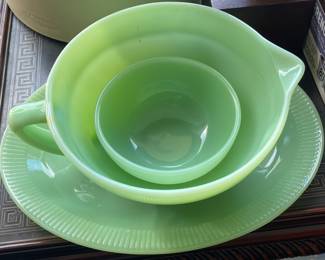 Jadeite Bowls and Platter