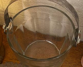 Glass and Chrome Ice Bucket