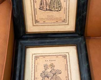 Framed Victorian Ladies Dress Advertisements