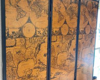 Geographical Paneled Screen