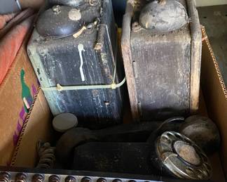 Wooden Telephone Ringer Boxes and Linemen Phones