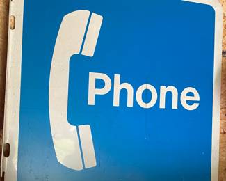 Metal Telephone Booth Sign
