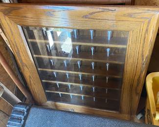 Large Wooden Golf Ball Display Case