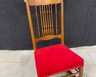 Oak Spindle Back Pressed Back Rocker