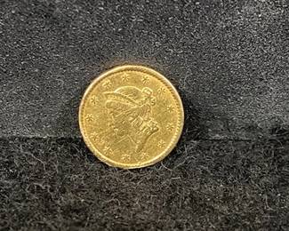 1853 One Dollar Gold Liberty Head Coin