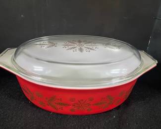 Pyrex Poinsette Covered Dish -SOLD