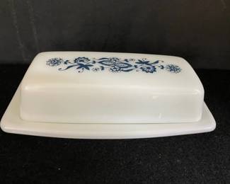 Pyrex Blue Onion Butter Dish