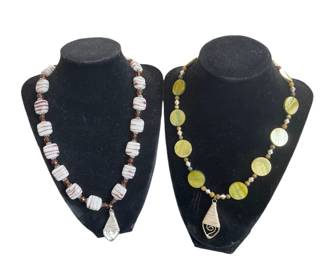 Bead and wire wrapped necklaces