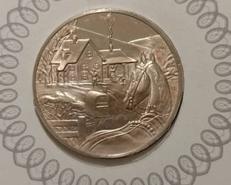 The Franklin Mint Bronze Coin - Sledding