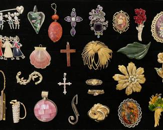 vtg. pendants and brooches