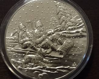 1970's Franklin Mint Family Toboggan coin
