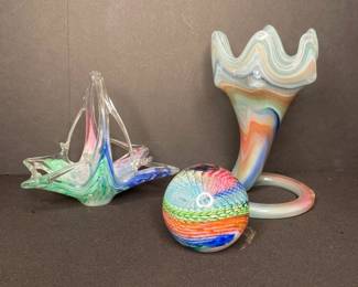 Murano style assorted glass pieces