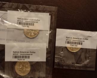 2016 P and D Native American Dollar and 2014 -P Native American Dollar Uncirculated -60