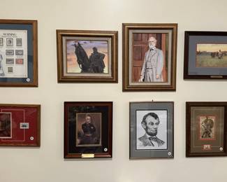 Civil war and WWII stamps and portraits