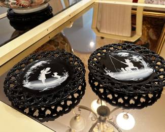Vintage westmoreland black plates