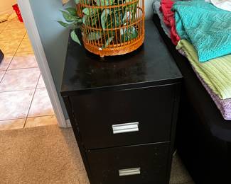 2 drawer black file cabinet