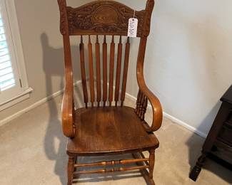 Pressed back rocking chair