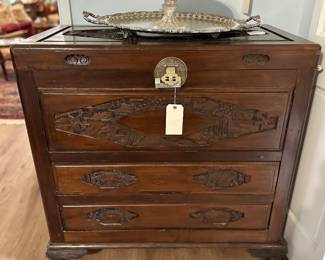 Asian cabinet with brass details