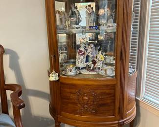 Glass inlay curio cabinet