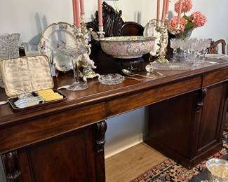 2-pedestal antique side board