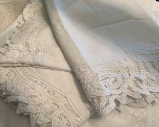Lace trimmed linens