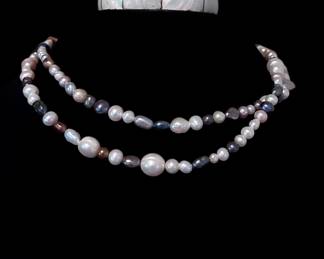 Cultured Pearl Necklace & Costume Bracelet 