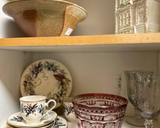 Ruby glass ice bucket
