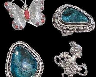 Sterling Silver Brooches 