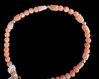 Coral & 14K Gold Bracelet