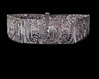 Vintage Sterling Silver Filigree Bracelet made in Israel