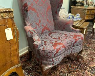 High back wing chair