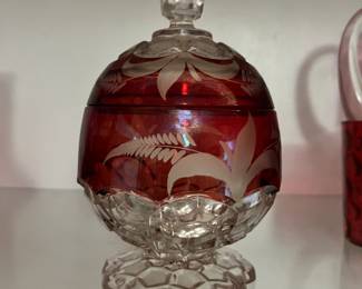Victorian Cut to Clear Covered Dish