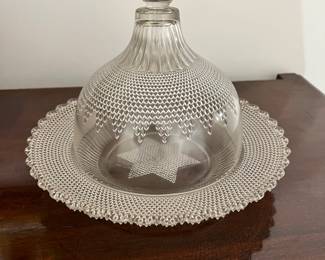 Rare 1800s “Pearl Dewdrop” Covered Cheese Dish
