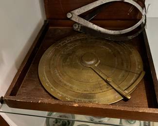 Brass Navigation Tools in Wood Case