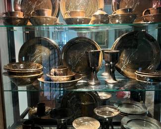 Set of Pottery Dinnerware by Bham Artist and Potter Pat Sherriff