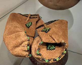 Small Kids Leather Beaded Moccasins 