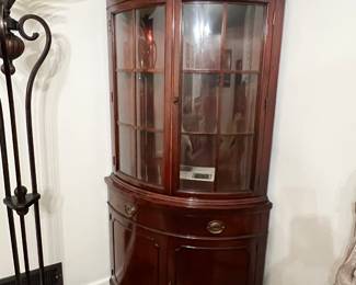 Pair Drexel Mahogany Corner China Cabinets