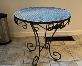 Iron and Wicker Table